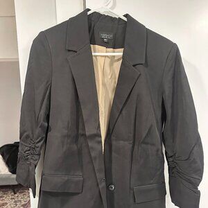 Topshop Gathered-sleeve Blazer